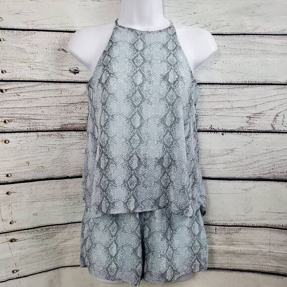 Alya XXS Blue Animal Print One-piece Romper - Picture 1 of 10